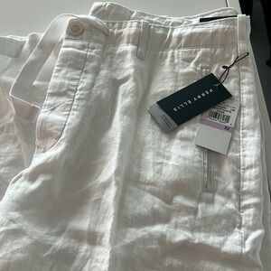 NWT sz 32 Perry Ellis lightweight white buttonfly 100% linen pants